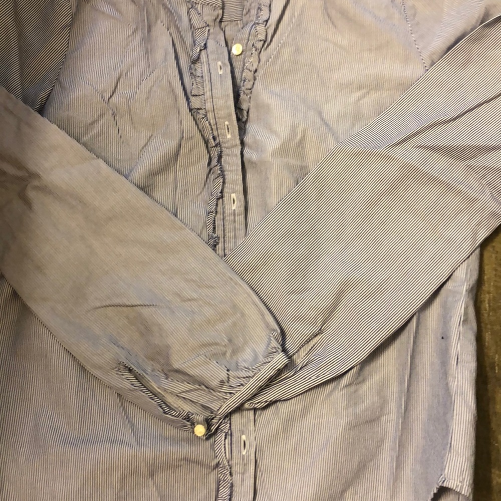 JCrew ruffle neck button down - Picture 4 of 5